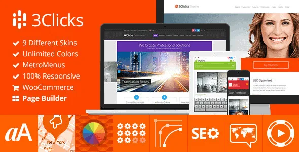 3Clicks – Responsive Multi-Purpose Wordpress Theme featured image