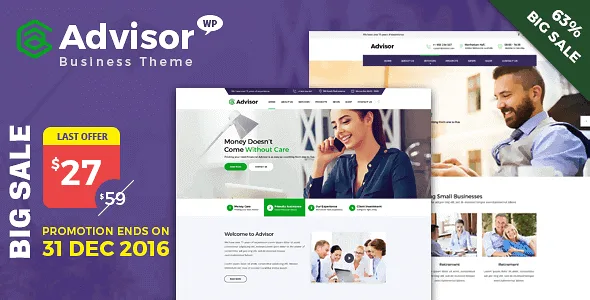 Advisor – Consulting Business Finance Wordpress Theme featured image