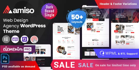 Amiso - Digital Agency WordPress Theme featured image