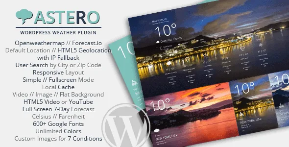 Astero Wordpress Weather Plugin featured image