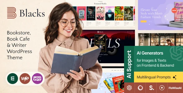 Blacks - Book Store, Book Cafe & Writer WordPress Theme featured image