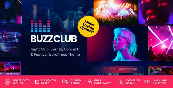 Buzz Club - Night Club, DJ & Music Festival Event WordPress Theme featured image