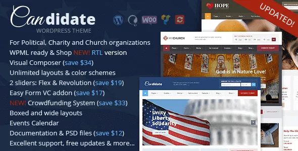 Candidate – Political Nonprofit Wordpress Theme featured image