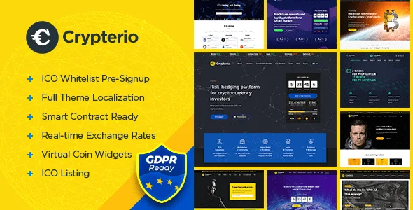 Crypterio - ICO Landing Page and Cryptocurrency WordPress Theme featured image