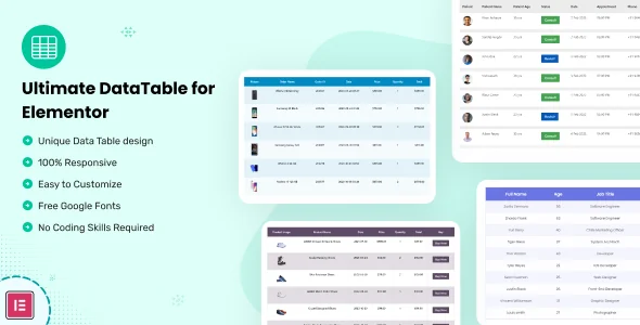 Datalentor - Advanced DataTable for Elementor featured image