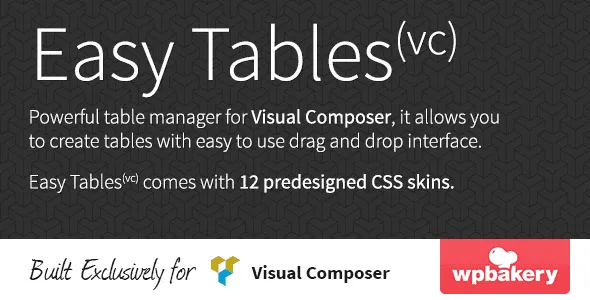 Easy Tables – Table Manager For Visual Composer featured image