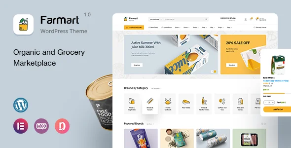 Farmart - Organic & Grocery Marketplace WordPress Theme featured image