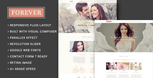 Forever – Wedding Couple & Wedding Planner Agency Wordpress Theme featured image