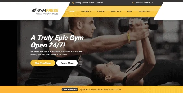 Gympress – Wordpress Theme For Local Gym, Fitness Or Personal Trainer featured image