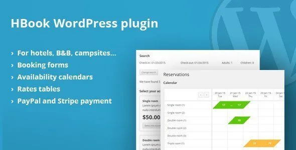 Hbook – Hotel Booking System – Wordpress Plugin featured image