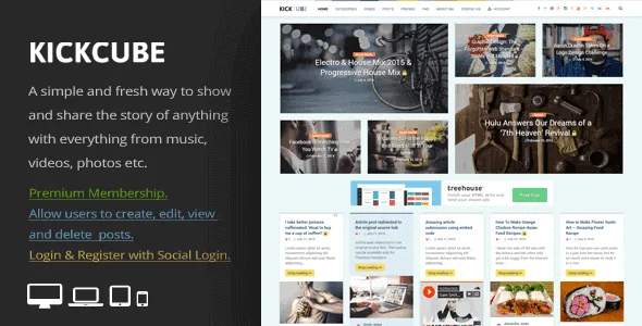 Kickcube – Membership & User Content Sharing Theme featured image
