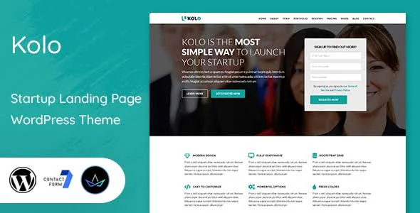 Kolo - Startup Landing Page WordPress Theme featured image
