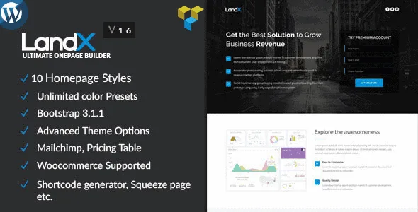 Landx - Multipurpose Wordpress Landing Page featured image