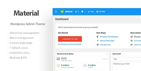 Materil - Wordpress Material Design Admin Theme featured image
