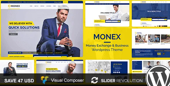 Monex – Money Exchange & Finance Business Wordpress Theme featured image