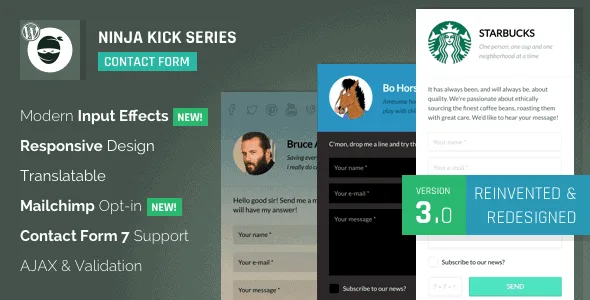 Ninja Kick – Wordpress Contact Form Plugin featured image