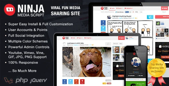 Ninja Media Script – Viral Fun Media Sharing Site featured image