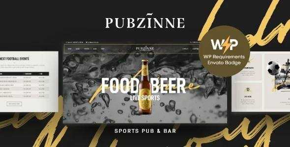Pubzinne - Sports Bar & Pub WordPress Theme featured image