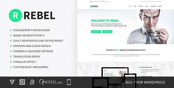 Rebel – Wordpress Business Bootstrap Theme featured image