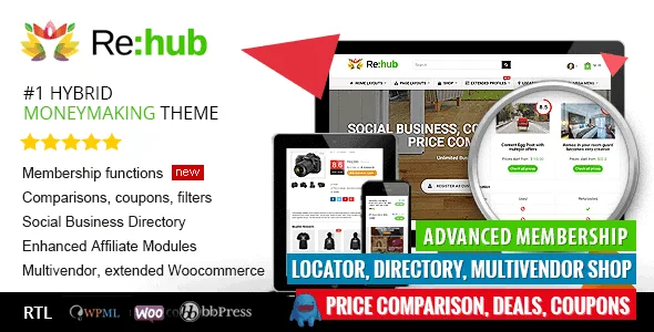 Rehub – Directory Shop Coupon Affiliate Theme featured image
