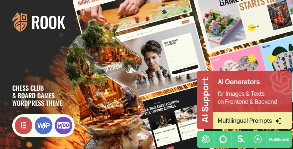 Rook - Chess Club & Board Games WordPress Theme featured image