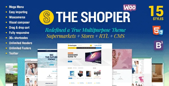 Shopier – Responsive Multipurpose Wordpress Woocommerce Theme featured image