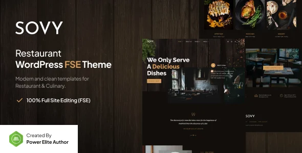 Sovy – Restaurant Gutenverse FSE WordPress Block Theme featured image