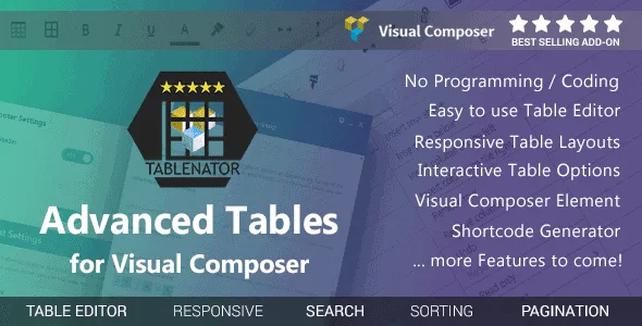 Tablenator – Advanced Tables For Visual Composer featured image