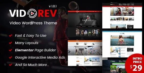 VidoRev - Video WordPress Theme featured image