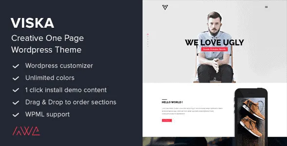 Viska – Creative One Page Wordpress Theme featured image