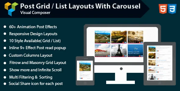 Visual Composer Post Grid List Layout With Carousel featured image