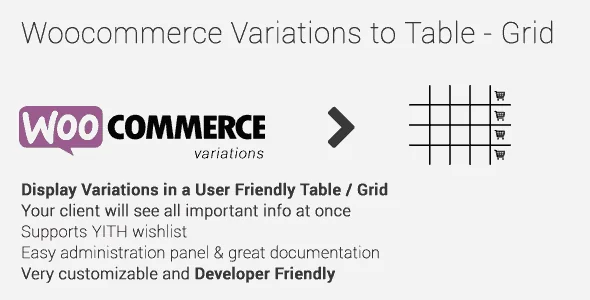 Woocommerce Variations To Table-Grid featured image