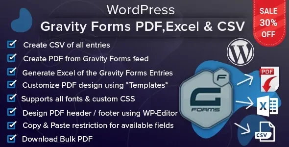 WordPress Gravity Forms PDF, Excel & CSV featured image
